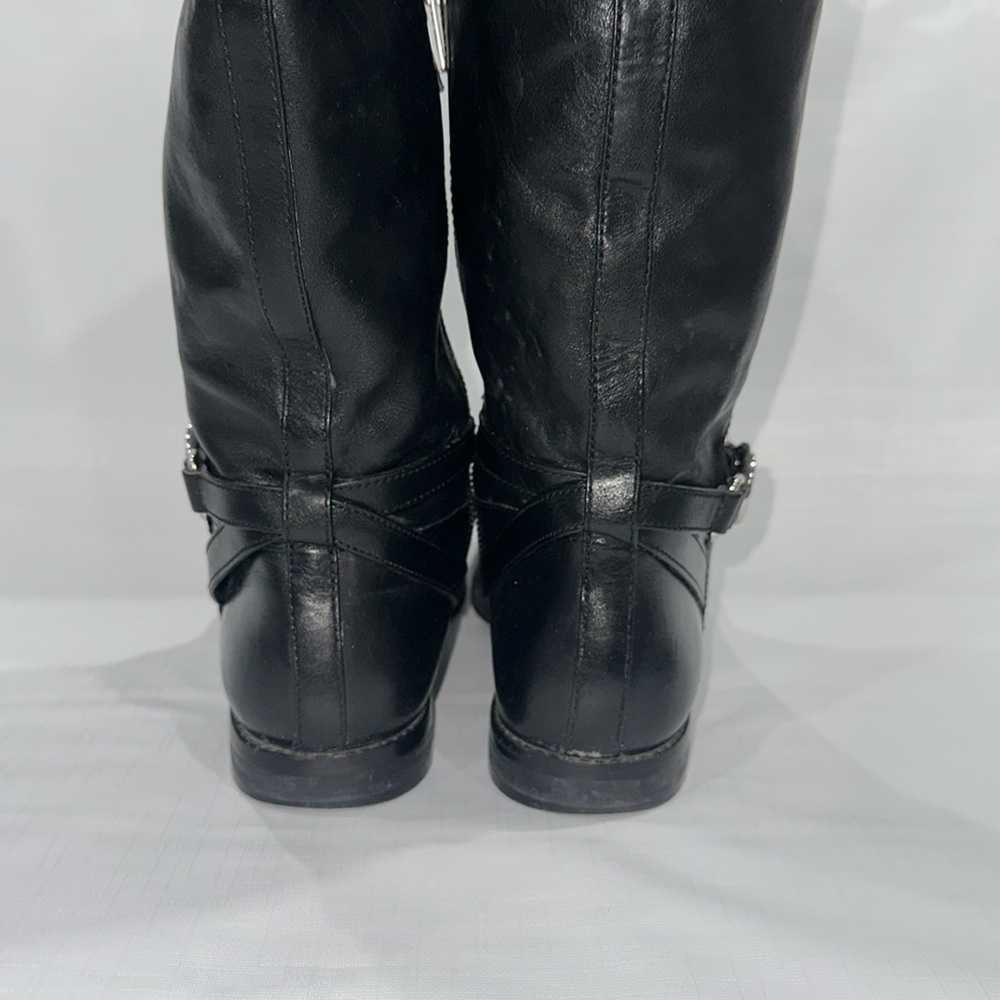 Coach Mysie Black Tall Leather Riding Boots - Picture 5 of 11